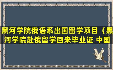 黑河学院俄语系出国留学项目（黑河学院赴俄留学回来毕业证 中国认可吗）